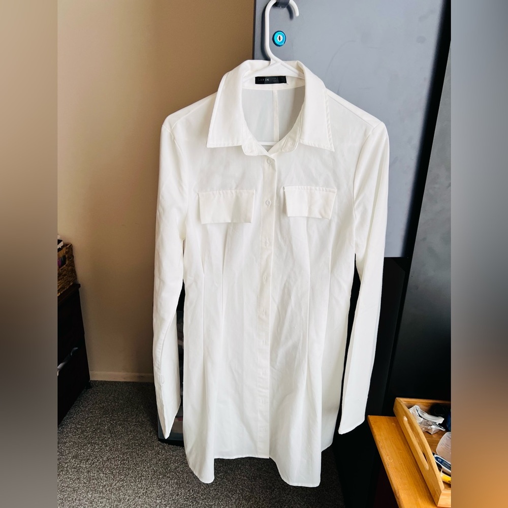 SHEIN White Midi Dress